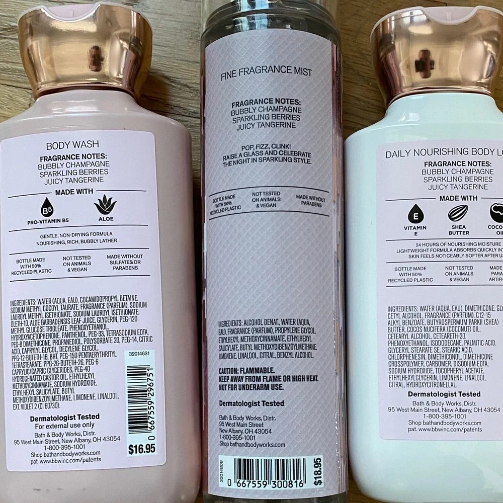 Bath & Body Works Champagne Toast Body Care Trio - Pink and White - Picture 7 of 8